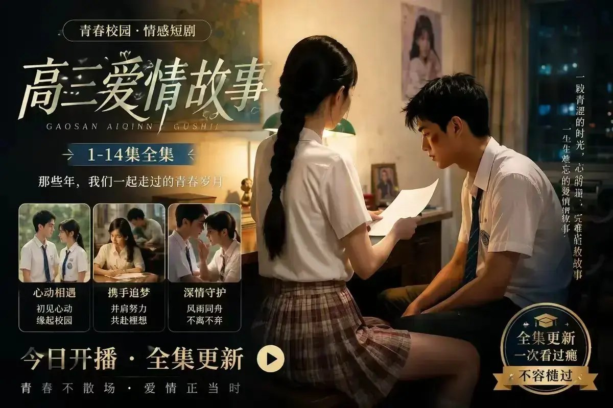 《B中爱情故事》AI校园短剧未删减完整版-误会篇4KHDR画质-高清观看秒存