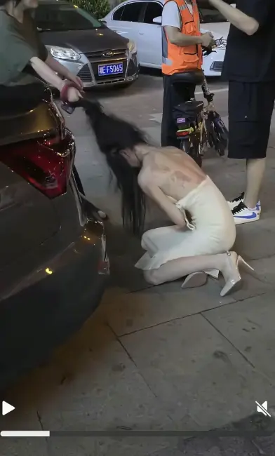 《白裙女子被抓头发跳河》《白衣女子被揪头发跳河》《湘E车牌白裙女子拉头发坠河后续》相关资源图片